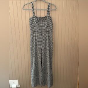 Gianni Bini Gingham Wide Leg Jumpsuit Size 2